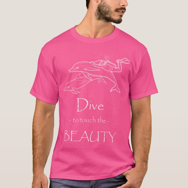 T-shirt Plongée Funny Avec Dauphins (Devant)