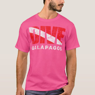 T-shirt Plongée Galapagos Plongée Plongée Diver Drapeau Pl