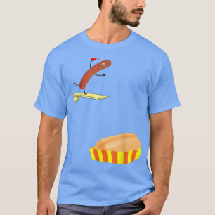 T-shirt Plongée Hot dog dans Bun Diver alimentaire amusant