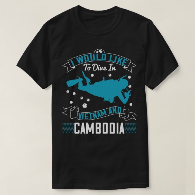 T-shirt Plongée Je Voudrais Plonger Au Vietnam (Design devant)
