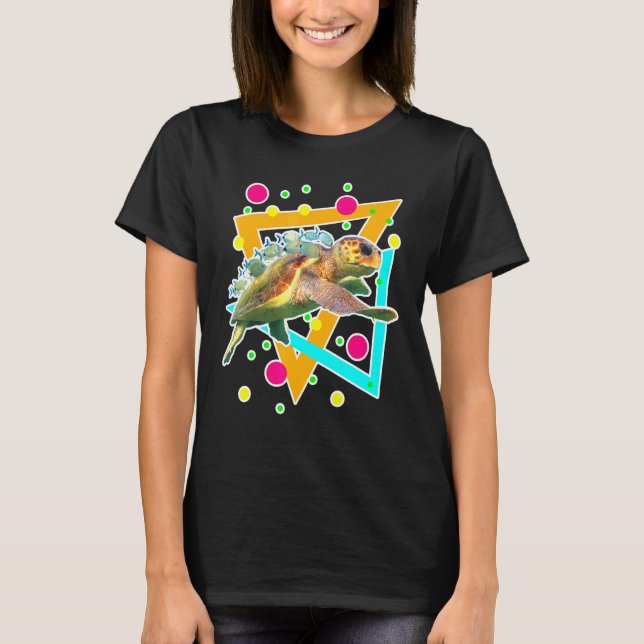 T-shirt Plongée Mer Cute Turtle Fish Plongée Plongée Océan (Devant)