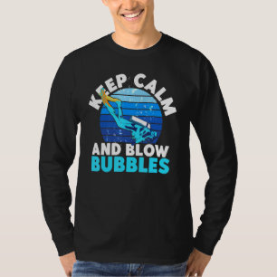 T-shirt Plongée Plongée Gardez Le Calme Et Blow Bubbles Vi