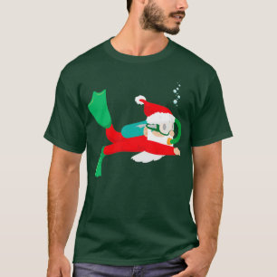 T-shirt Plongée Santa Claus Plongée sous-marine Cadeau de