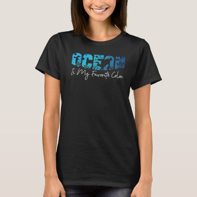 T-shirt Plongée Scuba Diver Est Ma Couleur Préférée Ocean  (Devant)