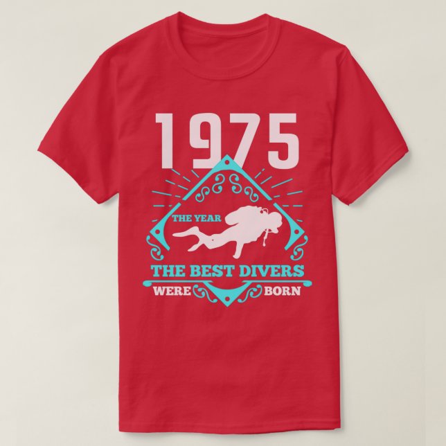 T-shirt Plongée sous-marine 1975 Anniversaire Cadeau de pl (Design devant)