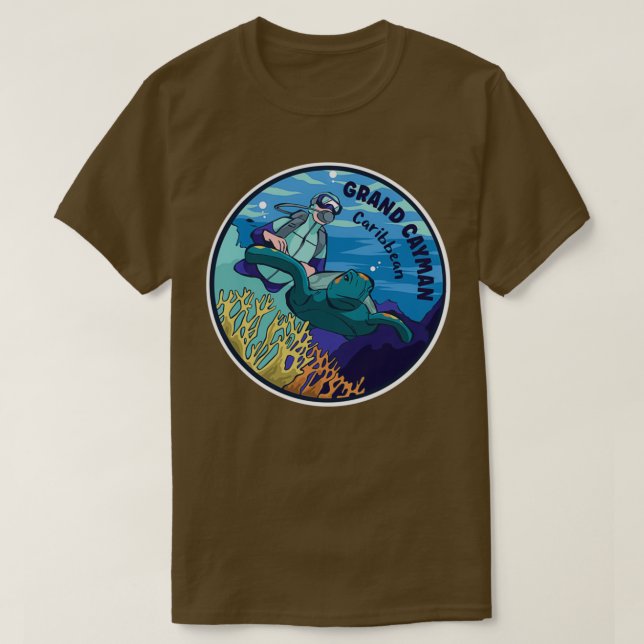 T-shirt Plongée Sous-Marine À Grand Cayman Caraïbes (Design devant)
