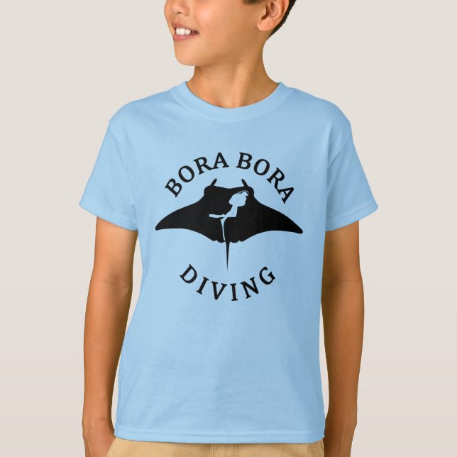 T-shirt Plongée Sous-Marine Avec Raies Manta À Bora Bora (Devant)