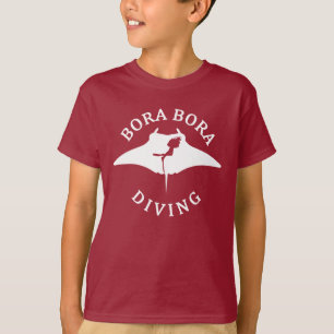 T-shirt Plongée Sous-Marine Avec Raies Manta À Bora Bora