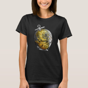 T-shirt Plongée sous-marine Casque Vintage Plongeur