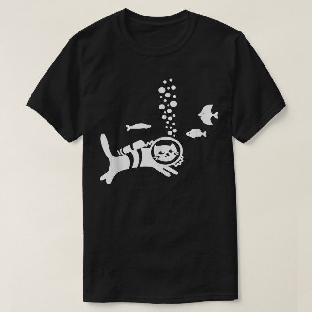 T-shirt Plongée sous-marine Chat Snorkeling (Design devant)