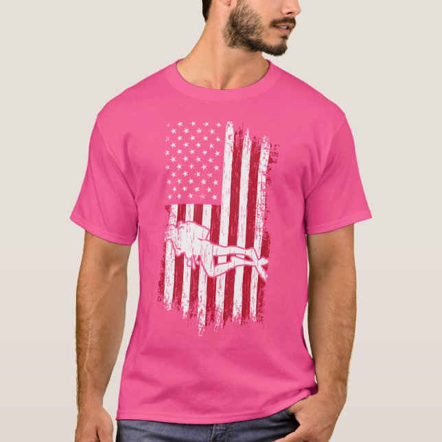 T-shirt Plongée sous-marine Drapeau américain Plongée sous (Devant)