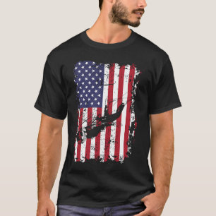 T-shirt Plongée sous-marine États-Unis Drapeau Freediving
