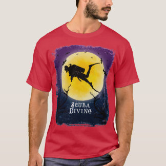 T-shirt Plongée sous-marine Halloween Art Vintage Plongeur