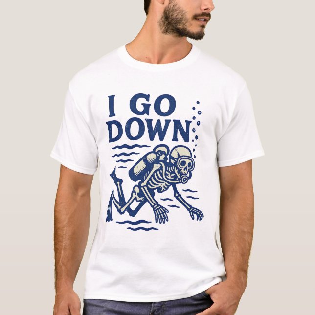 T-shirt Plongée sous-marine Je Descends (Devant)
