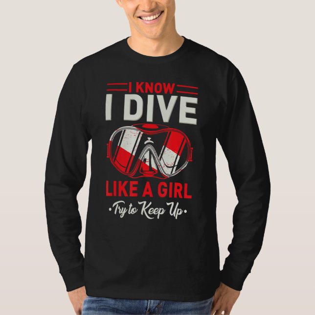 T-shirt Plongée Sous-Marine Je Plonge Comme Une Fille Plon (Devant)