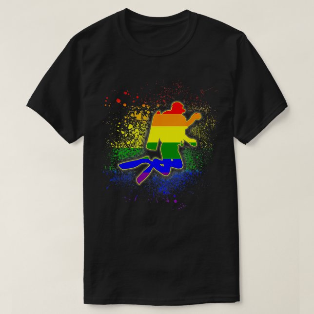 T-shirt Plongée sous-marine LGBT Pride (Design devant)
