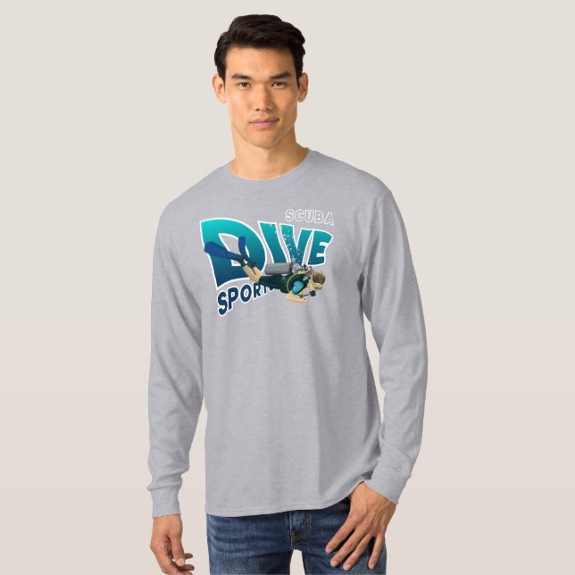 T-shirt Plongée sous-marine | Manches longues pour hommes (Devant entier)