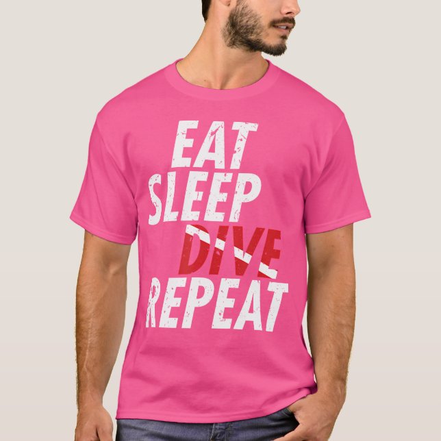 T-shirt Plongée sous-marine Manger Sleep Plongée Répéter (Devant)