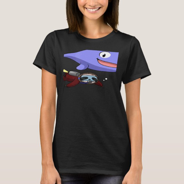 T-shirt Plongée sous-marine Snorkeling Sloth Lazy Tired Di (Devant)