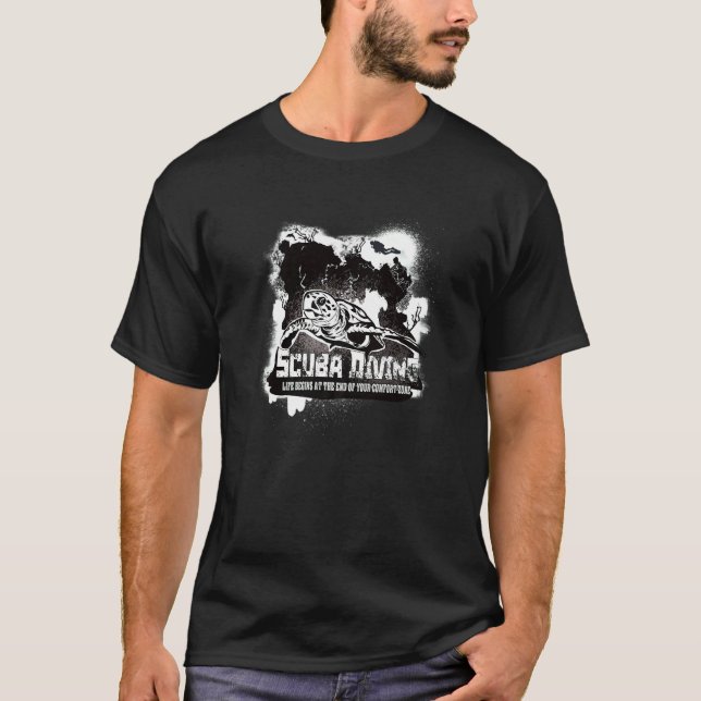 T-shirt Plongée Tortue récif   (Devant)
