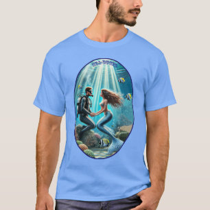 T-shirt Plongée vintage avec plongée sous-marine avec un U