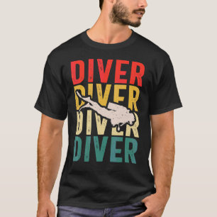 T-shirt Plongée vintage Hommes Femmes Plongée Retro Plongé