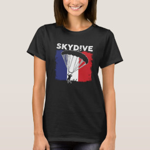T-shirt Plongeon Céleste Amusant Drapeau France Parachutis