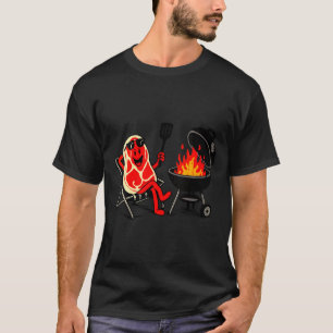 T-shirt Plongeon de steak pour femmes, barbecue de steak d