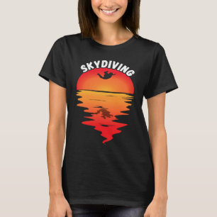 T-shirt Plongeon en parachute drôle Vintage Sunset Parachu