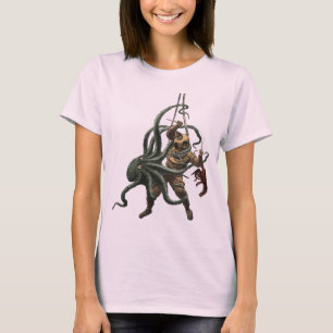 T-shirt Plongeur casque vintage avec un homard et une pieu