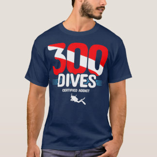 T-shirt Plongeur Certifié 300 Dives Down Scuba Diver S