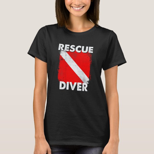 T-shirt Plongeur de secours SCUBA pour les instructeurs, l (Devant)