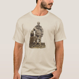 T-shirt Plongeur du 19ème siècle vintage avec le casque de
