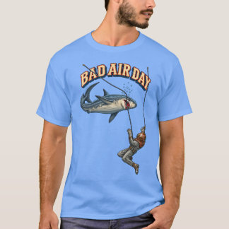 T-shirt Plongeur en casque vintage et grand requin blanc U