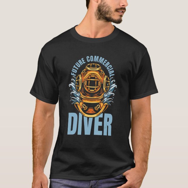 T-shirt Plongeur Future Dive Scuba  Plongée en apnée Comme (Devant)