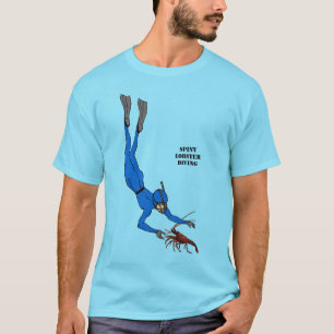 T-shirt Plongeur libre vintage attraper un homard épineux