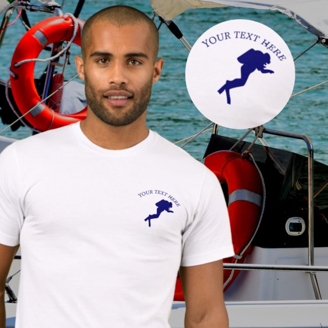 T-shirt Plongeur nautique ajouter votre nom / texte T-Shir (Créateur téléchargé)
