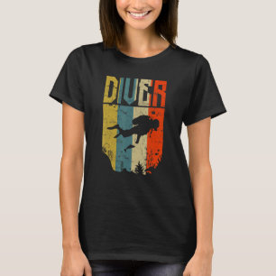 T-shirt Plongeur Retro Vintage Freediving Snorkeling Scuba