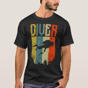 T-shirt Plongeur Retro Vintage Freediving Snorkeling Scuba