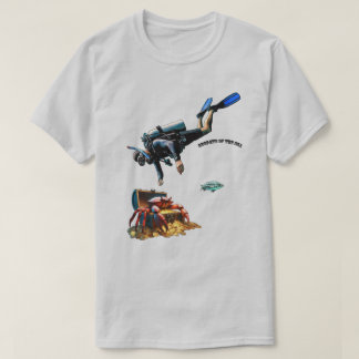 T-shirt Plongeur SCUBA et coffre au trésor de pièces d'or 