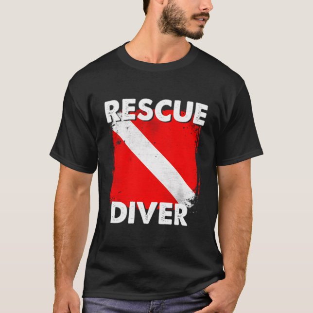 T-shirt Plongeur Secouru Scuba Pour Les Étudiants Divers (Devant)