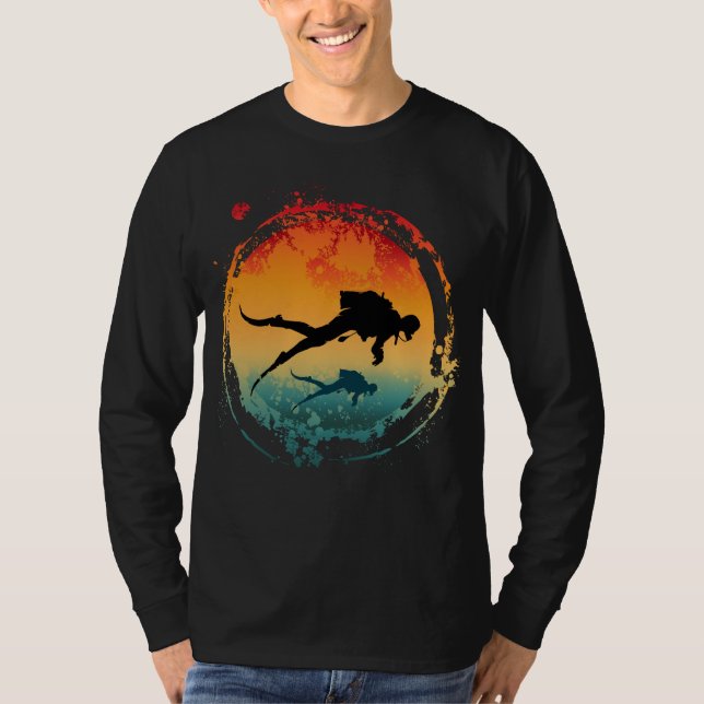 T-shirt Plongeur Silhouette Vintage (Devant)