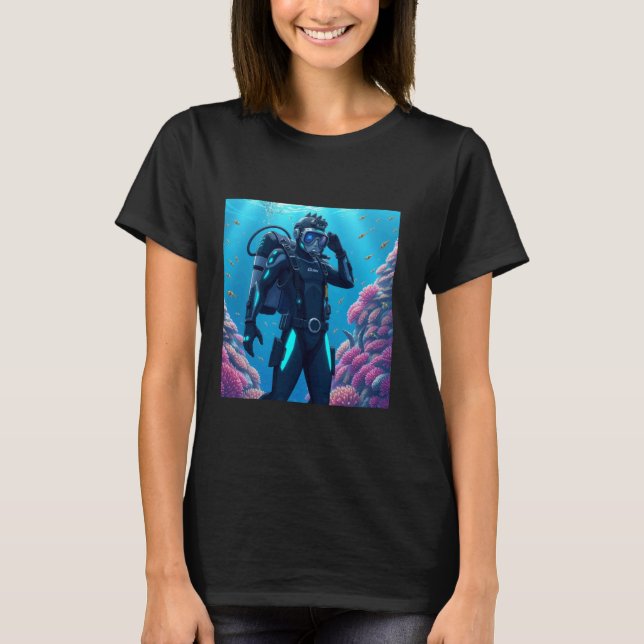 T-shirt Plongeur sous-marin futuriste incroyable (Devant)