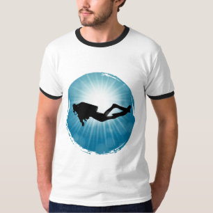 T-shirt Plongeur sous-marin Rayons lumineux