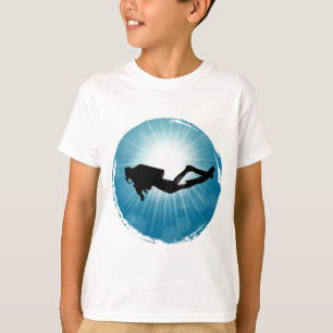 T-shirt Plongeur sous-marin Rayons lumineux