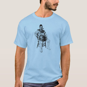 T-shirt Plongeur vintage avec le casque et le tuyau de