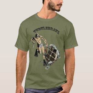 T-shirt Plongeur vintage combattant une tortue sur un URM