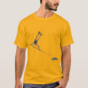 T-shirt Plongeur vintage de pêche à la vitesse avec poire 
