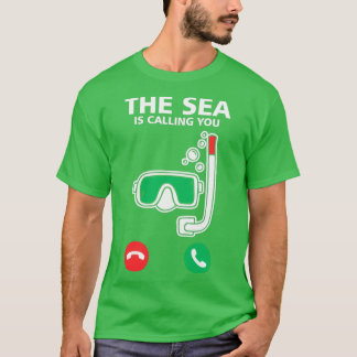 T-shirt Plongeurs De Plongée La Mer Appelle Drôle Plongée