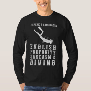 T-shirt Plongez dans l'Humour ! Funny 4 Langues Sarcasme P